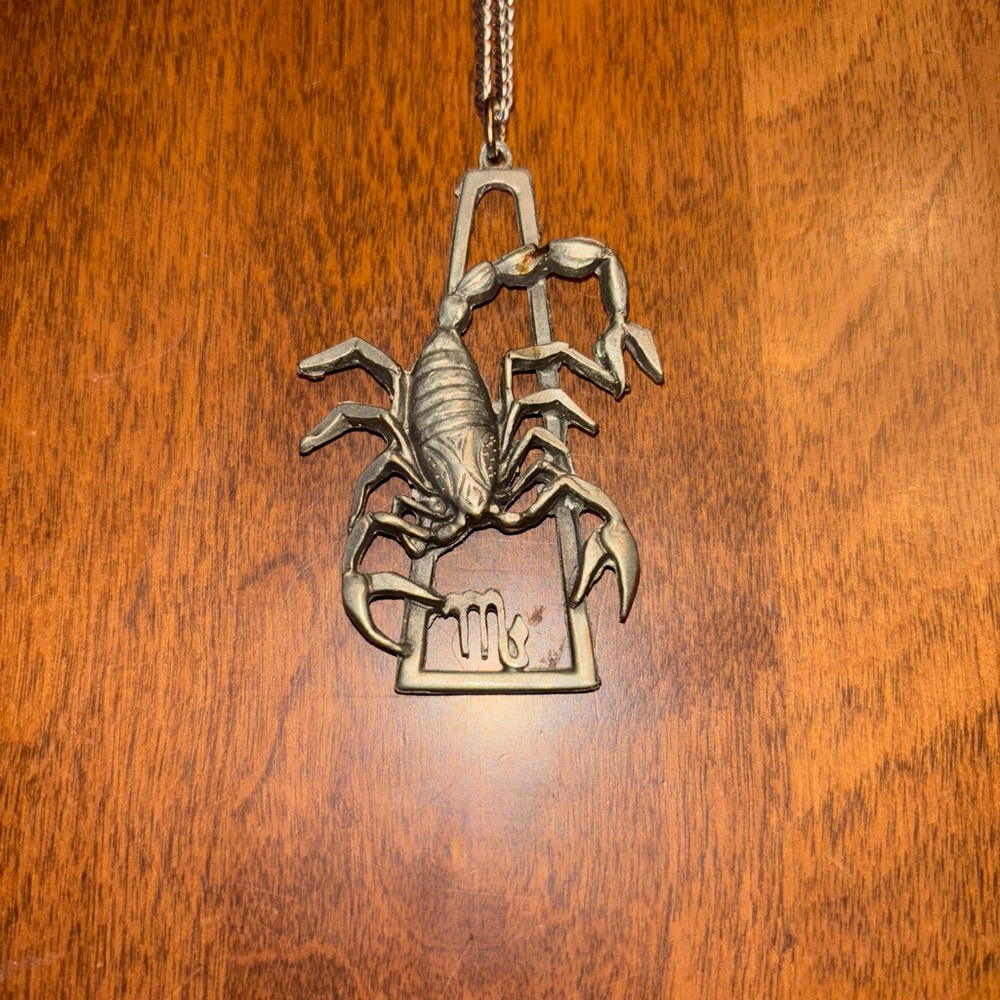 Silver Scorpion Pendant Necklace